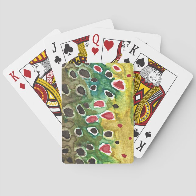 Brown Trout Fly Fisherman Poker Cards (Back)
