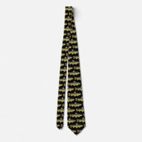 Brown Trout Fly Fishing Angler Fisherman's Black Neck Tie