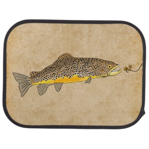 Brown Trout Fly Fishing Car Floor Mat