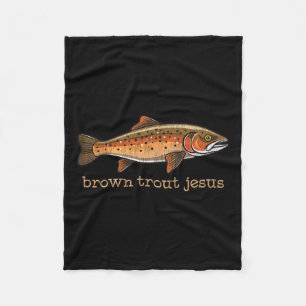 Brown Trout Fly Fishing Fisherman Fish Humor Joke  Fleece Blanket
