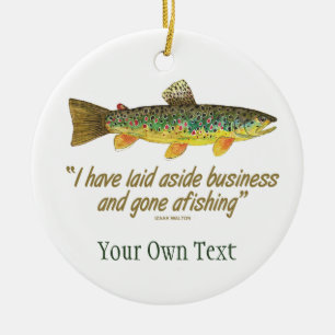 Brown Trout Fly Fishing Fisherman's Ceramic Ornament