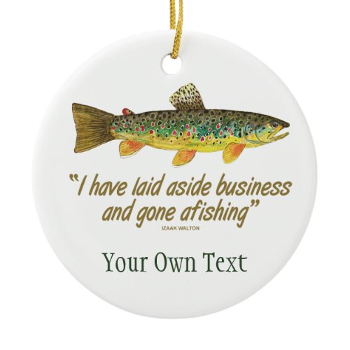 Brown Trout Fly Fishing Fisherman's Ceramic Ornament