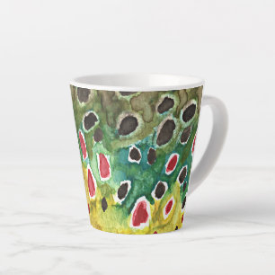 Brown Trout Fly Fishing for Him, for Her Latte Mug