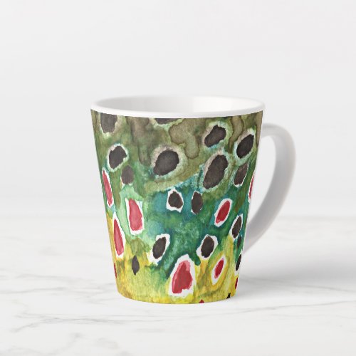 Brown Trout Fly Fishing for Him for Her Latte Mug