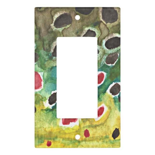 Brown Trout Fly Fishing Home Decor Light Switch Cover (Front)
