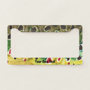 CafePress - Rainbow Trout Fly Fishing License Plate Frame - Chrome