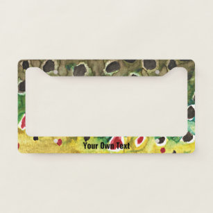 CafePress - Brook Trout Fly Fishing License Plate Frame - Chrome