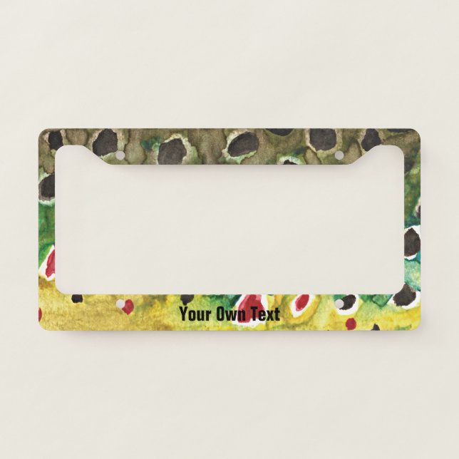 Brown Trout Fly Fishing License Plate Frame (Front)