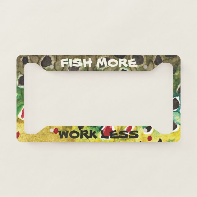 Brown Trout Fly Fishing License Plate Frame (Front)