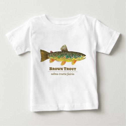 Brown Trout Latin Ichthyology Baby T_Shirt