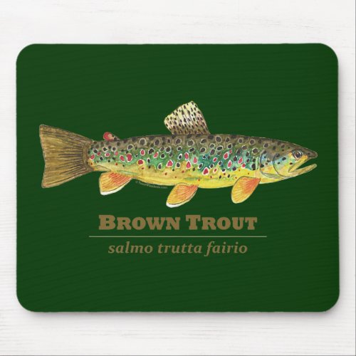Brown Trout Latin Ichthyology Mouse Pad