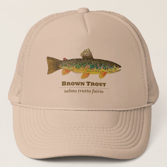 Brown Trout Latin Ichthyology Trucker Hat (Front)