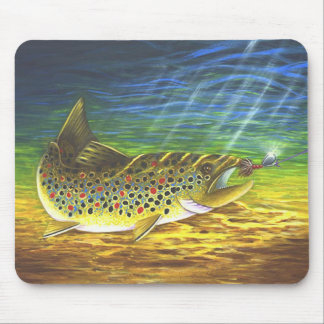 Brown trout mouse pad