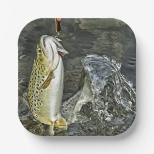 Brown Trout Paper Plates