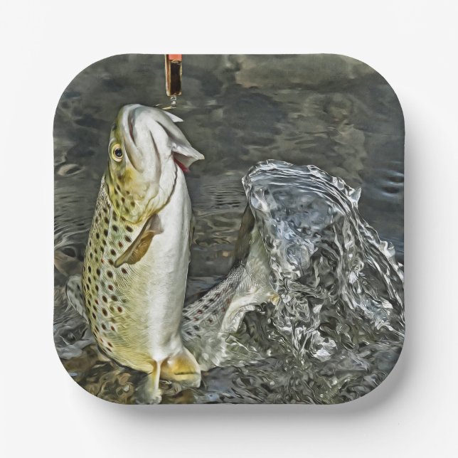 Brown Trout  Paper Plates (Front)