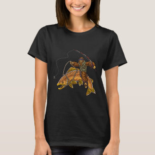 Brown Trout River Fishing Bigfoot Hunting Fisherme T-Shirt