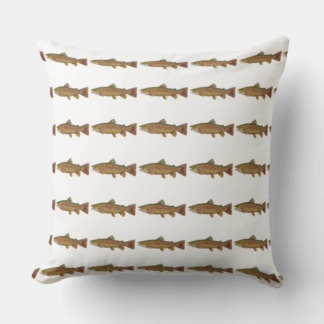Brown Trout Throw Pillow (Front)