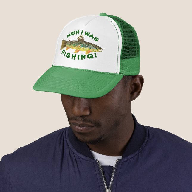 "Born To Fish, Forced To Work" Camouflage Embroidered Baseball Cap - Adjustable, Black