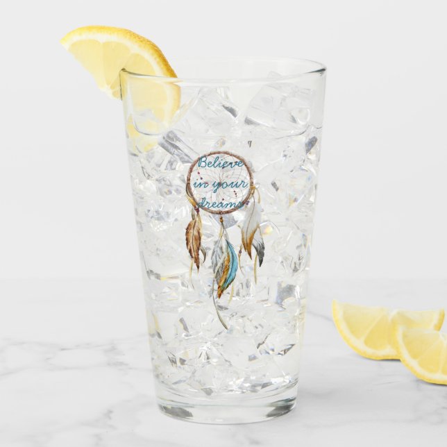 Brown Turquoise Dream Catcher Glass (Front Ice)