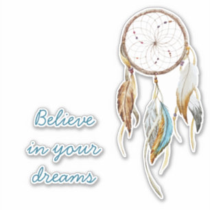 Brown Turquoise Dream Catcher Sticker