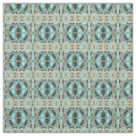 Brown Turquoise Green Bali Batik Style Pattern Fabric