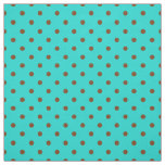 Brown Turquoise Spot Polka Dot Pattern Fabric