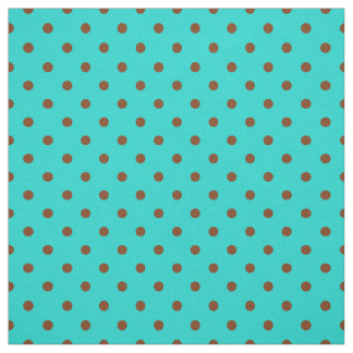 Brown Turquoise Spot Polka Dot Pattern Fabric