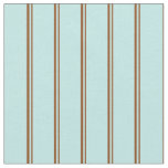 [ Thumbnail: Brown & Turquoise Stripes Fabric ]