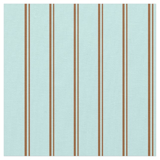 Brown & Turquoise Stripes Fabric (Close Up)
