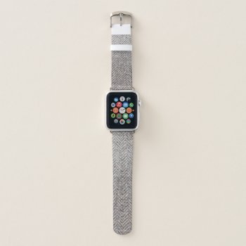 Brown Tweed Fabric Apple Watch Band by alicing at Zazzle