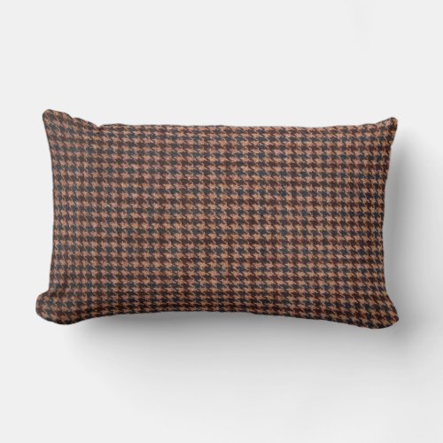 Brown tweed pattern lumbar pillow