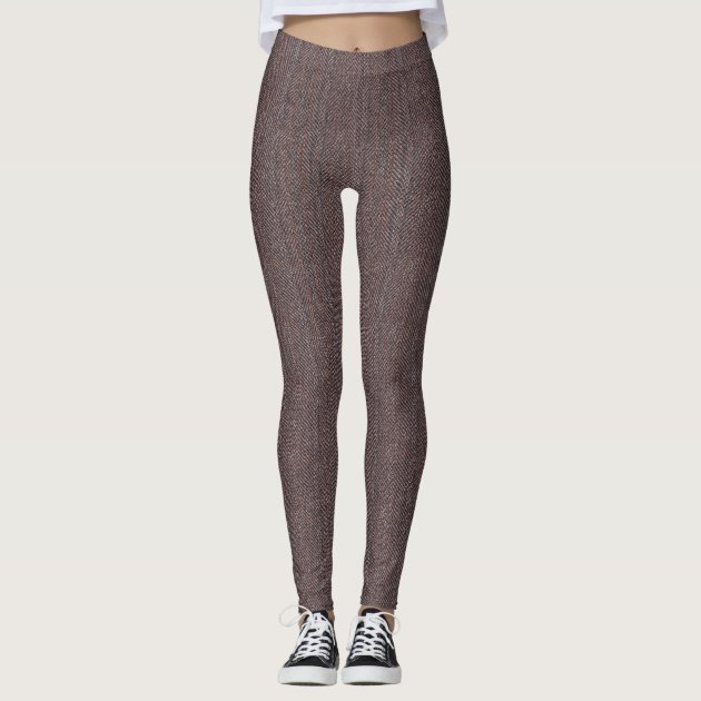 Brown Tweed Texture Image, ZEA Leggings 