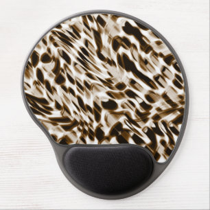 Brown twisting holes in motion, dark and beige gel mouse pad