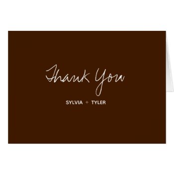 Brown Typography Wedding Thank You by Holidayday at Zazzle