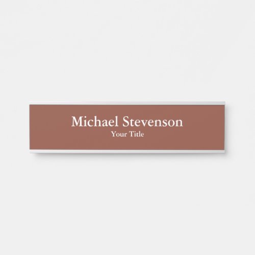 Brown Unique Elegant Modern Minimalist Door Sign