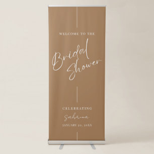 Brown Unique & Modern Bridal Shower Welcome Retractable Banner