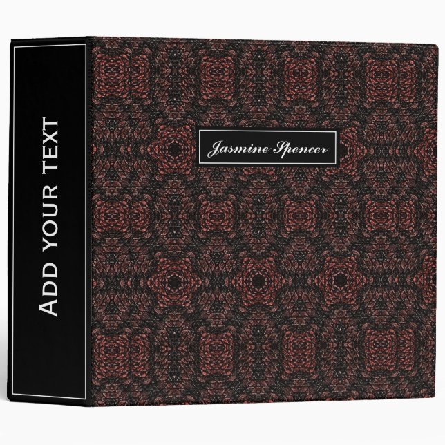 Brown unique snake skin pattern 3 ring binder (Front/Spine)