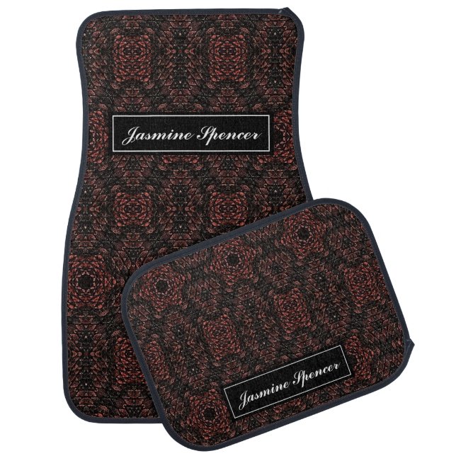 Brown unique snake skin pattern car floor mat (Set)