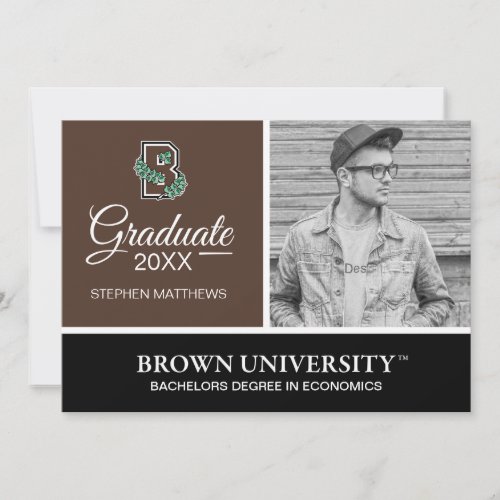 Brown University B  Graduation Invitation