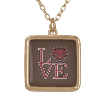 Brown University Love Gold Plated Necklace by brownuniversity at Zazzle