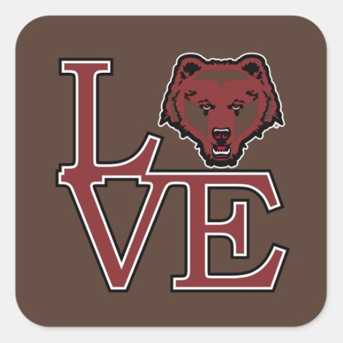 Brown University Love Square Sticker