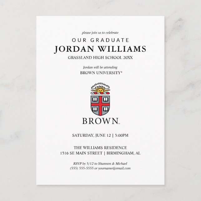 Brown University | Shield Announcement Postcard (Front)
