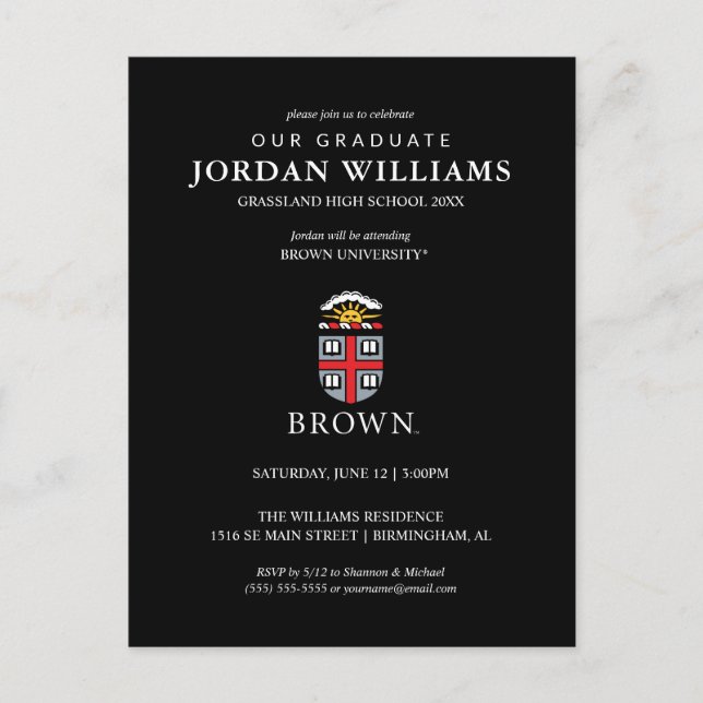 Brown University | Shield Announcement Postcard (Front)