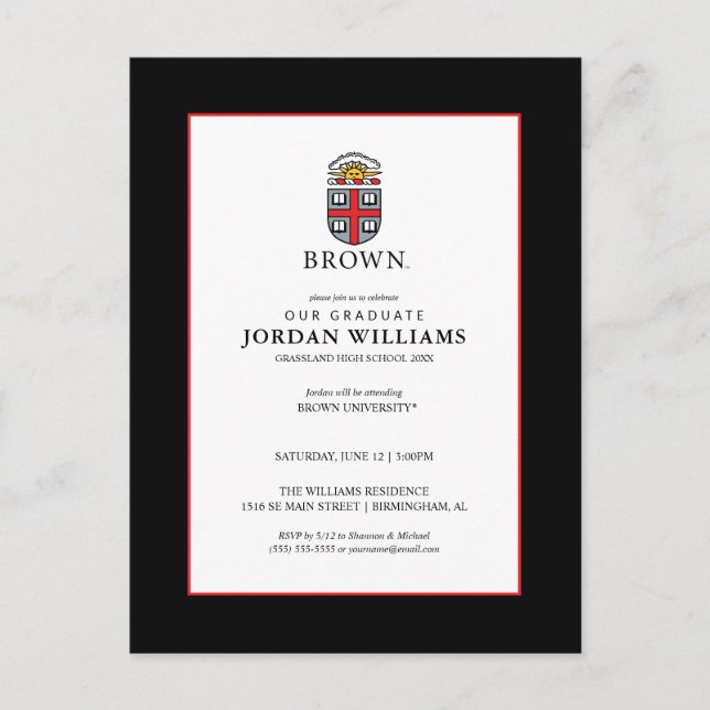 Brown University | Shield Announcement Postcard (Front)