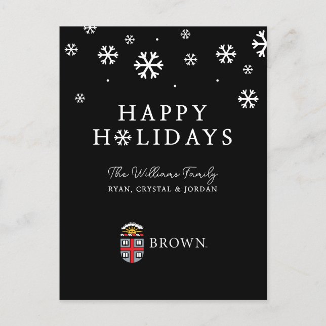 Brown University Shield Holiday Postcard (Front)