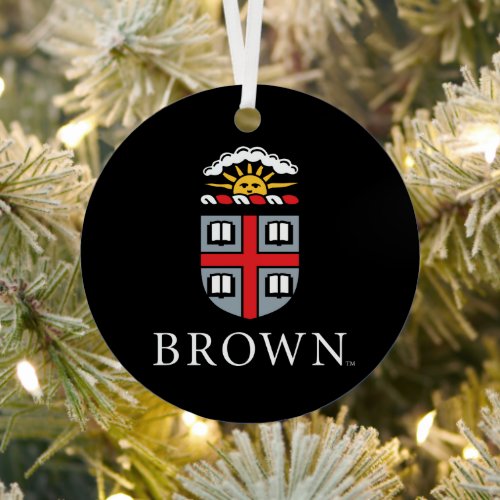 Brown University  Shield Metal Ornament