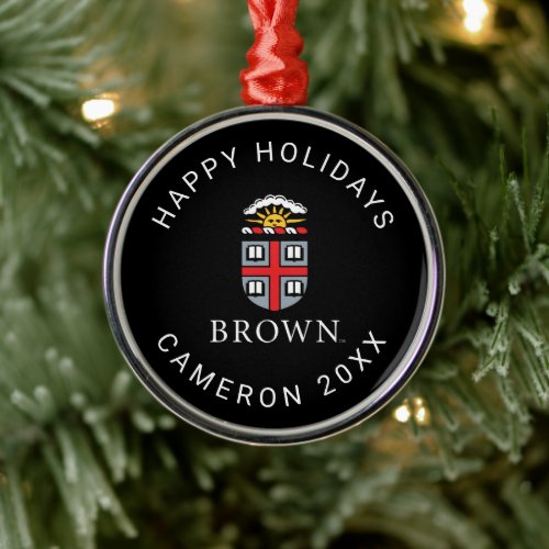 Brown University  Shield Metal Ornament