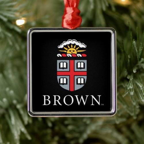 Brown University  Shield Metal Ornament