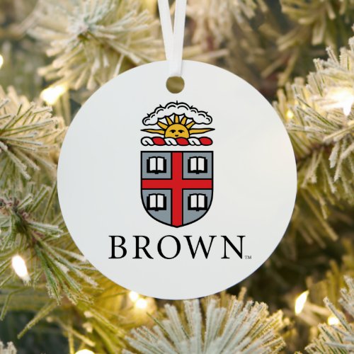 Brown University  Shield Metal Ornament