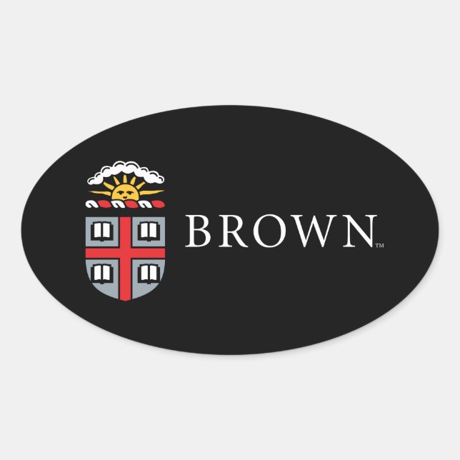 Brown University Shield Oval Sticker (Front)